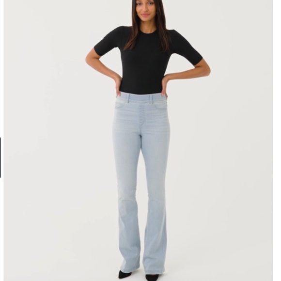 SPANX Denim - HP-PANK FLARE RETRO-INSPIRED JEAN WASH/STRETCH HIGH RISE TUMMY SHAPING DENIM/SZM